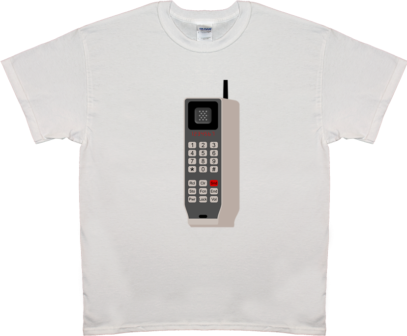 1980s Mobile Phone Flashback Men And Womens Tee Shirt - And Womens (852x762), Png Download
