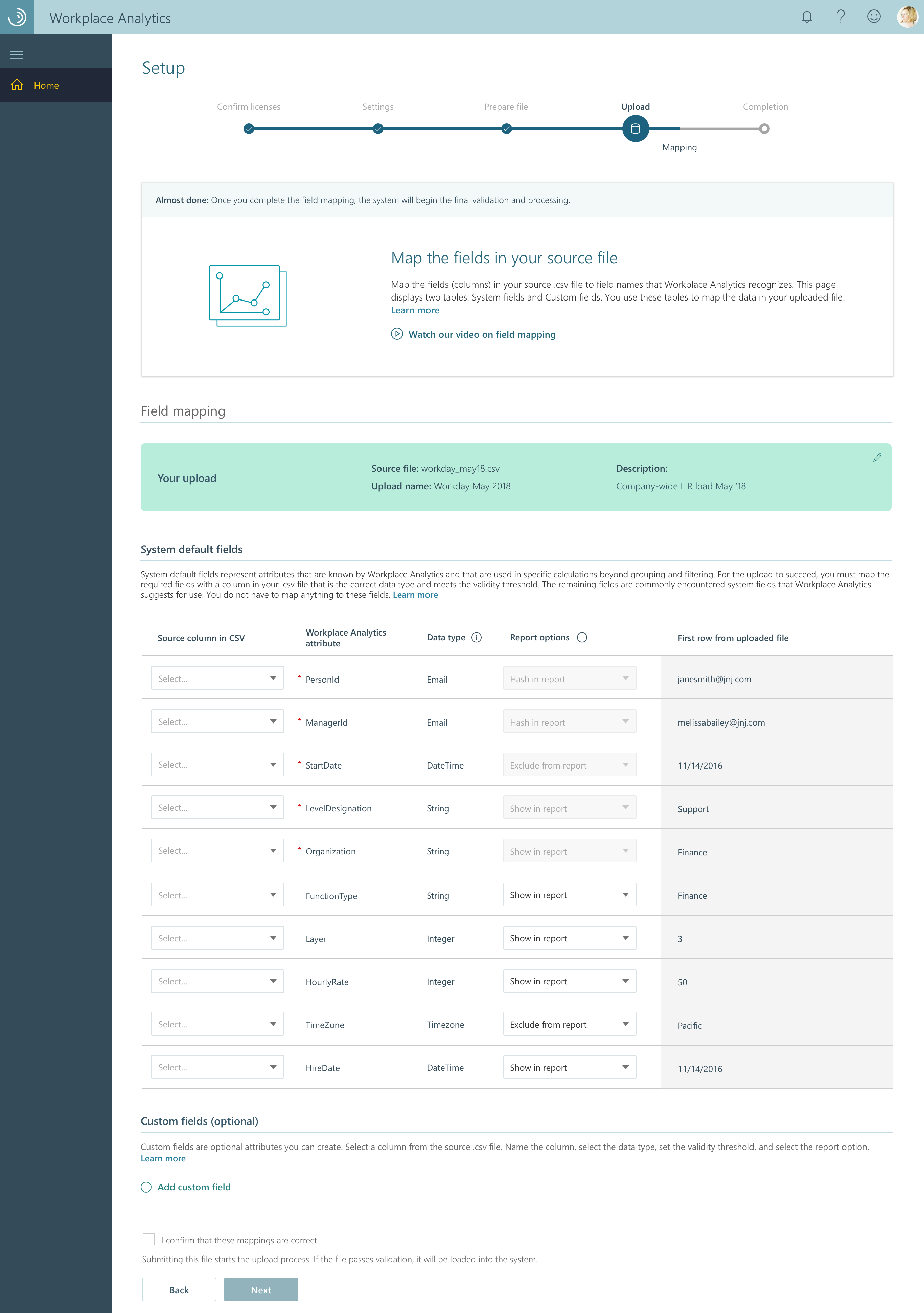 You Map These Fields During The Upload Step, As Indicated - Field (2732x3880), Png Download