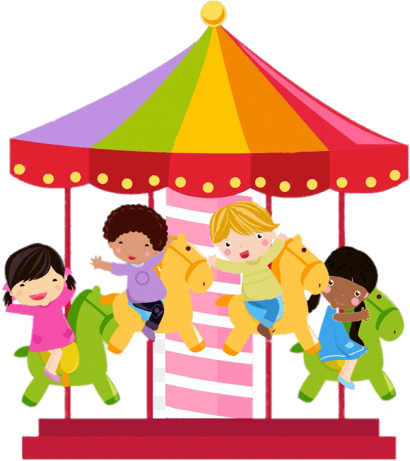 Colourful Merry Go Round Illustration - Merry Go Round Png (900x660), Png Download