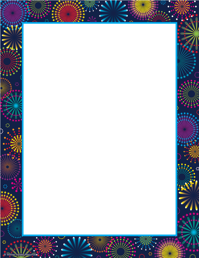Tcr5444 Fireworks Computer Paper Image - Picture Frame (900x900), Png Download