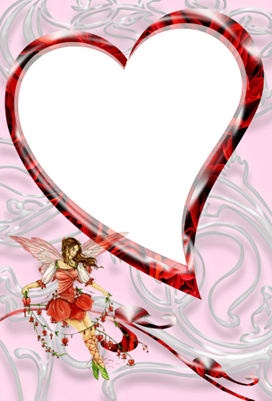 Girl On The Ribbon - Love Frames (304x448), Png Download