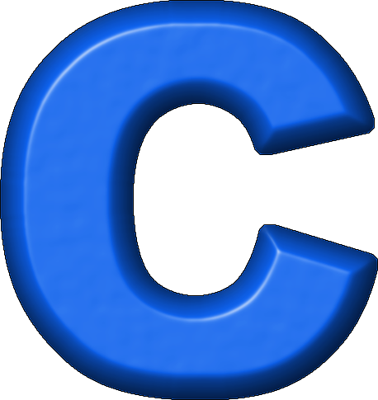 Blue Refrigerator Magnet C - Clip Art Letter C (378x400), Png Download
