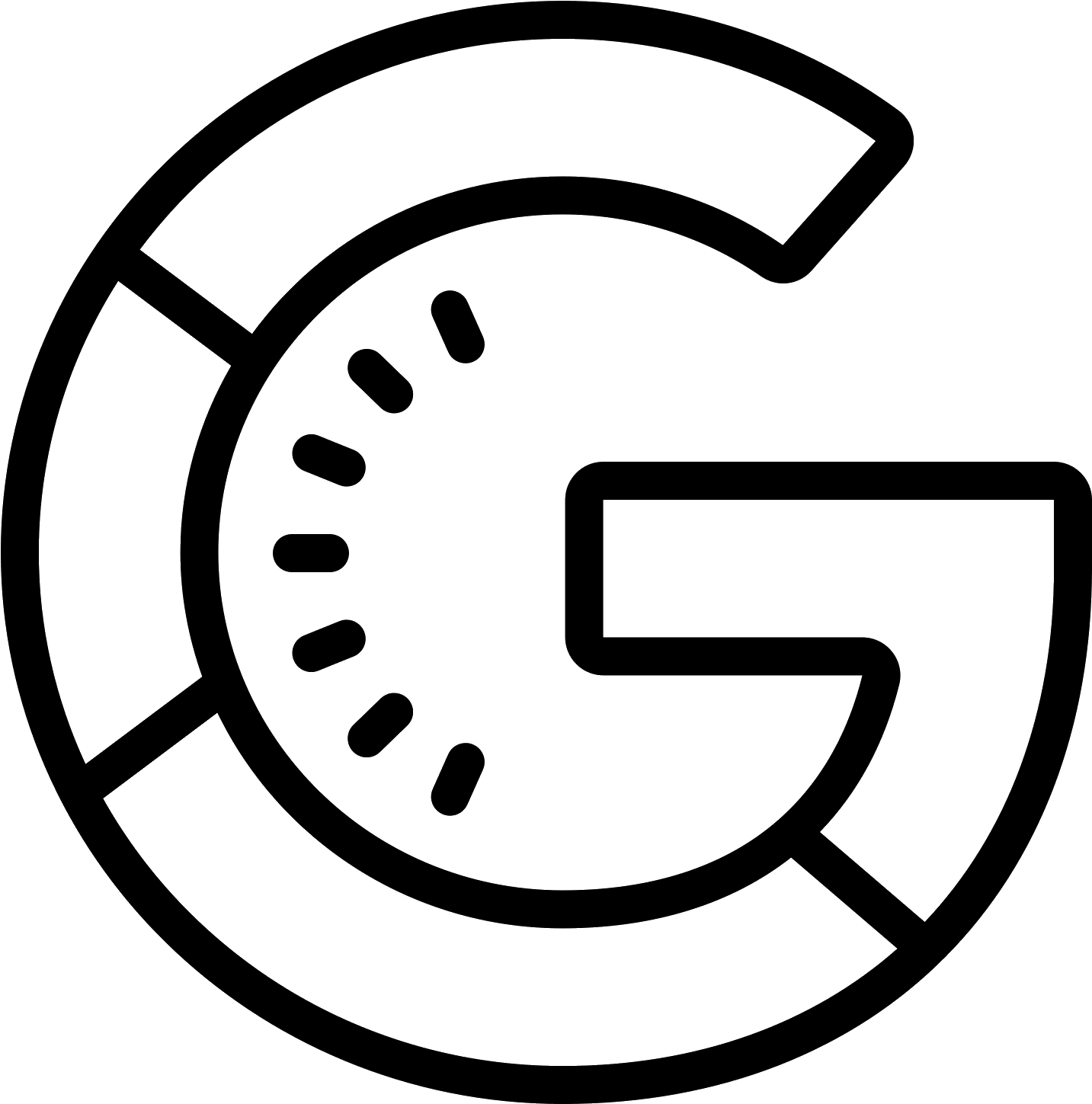 This Is The First Letter Of The Google Logo - Icons Google (1600x1600), Png Download
