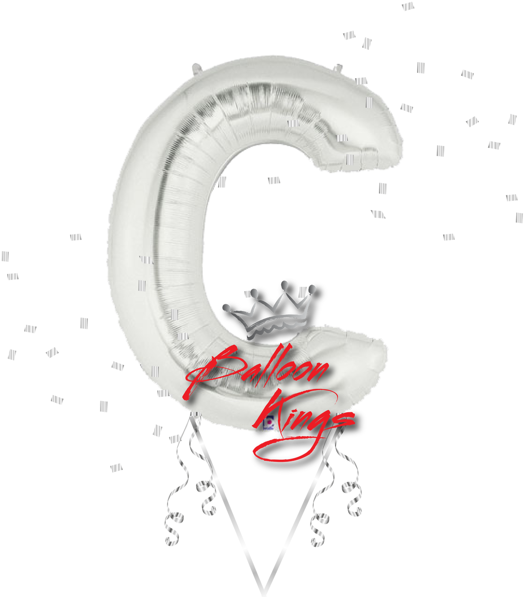 Silver Letter C - Letter C Silver Megaloon Foil Balloon 100cm (1280x1280), Png Download
