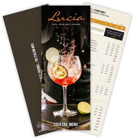 Download Menu - Cocktail Menu Bar (437x471), Png Download