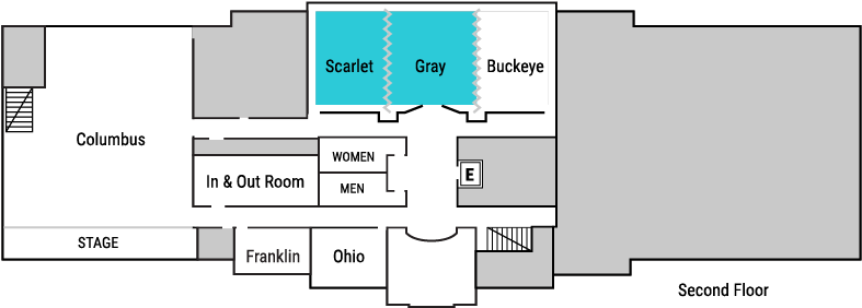 Scarlet Gray Buckeye Room - Diagram (800x300), Png Download