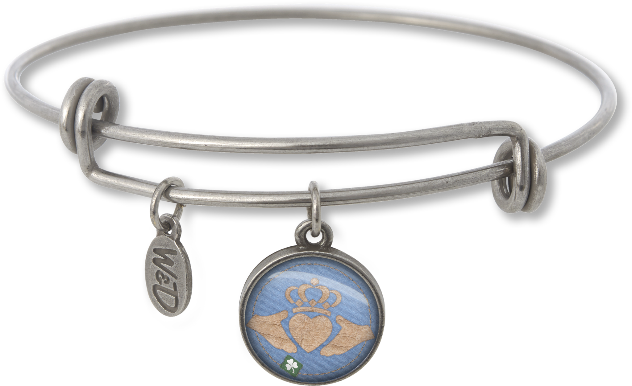 Claddagh Adjustable Bangle Bracelet - Tree Of Life Charm Bangle (2048x1252), Png Download
