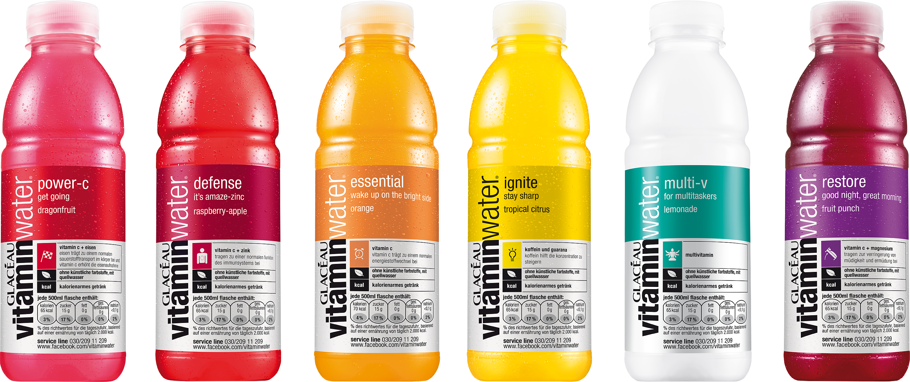 Vitamin Water On Packaging Of The World - Glaceau Vitamin Water Png (2959x1242), Png Download