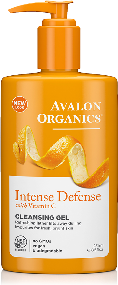 Organic Cleansing Gel - Avalon Organics Intense Defense Cleansing Gel (580x1030), Png Download