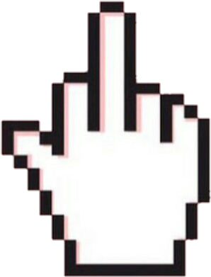 Pixelart Fuckyou Puntero Mouse Computer Laptop Tecnolog - Hand Cursor (557x517), Png Download
