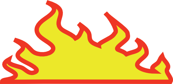 Racing Flames Cliparts - Wide Flame Clipart (600x292), Png Download