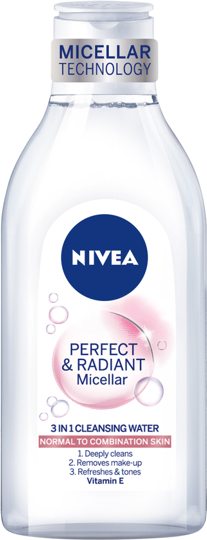 Nivea Perfect & Radiant Micellar 3 In 1 Cleansing Water - Nivea Daily Essentials Refreshing Cleansing Lotion (1010x1180), Png Download