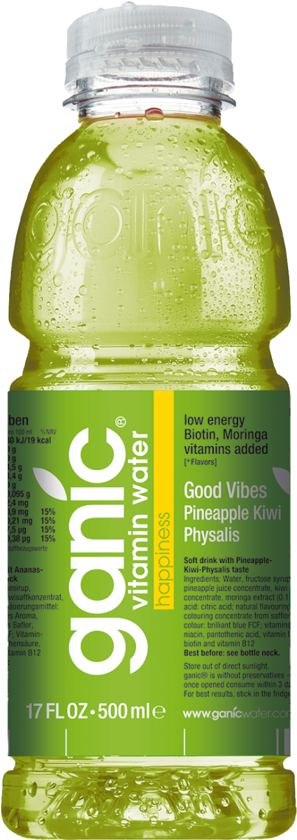 Ganic Good Vibes Pineaple, Kiwi & Physalis Vitamin - Ganic Vitamin Water Good Vibes (900x1200), Png Download