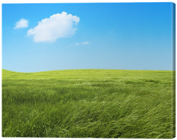 Paisaje De Campos De Hierba Verde - Painting (400x400), Png Download