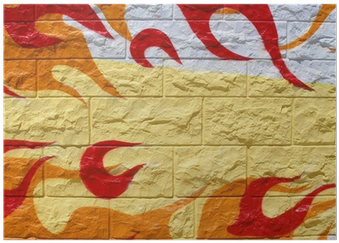 Colorful Graffiti Of Red And Orange Fire Flames Poster - Grafite Fogo (400x400), Png Download