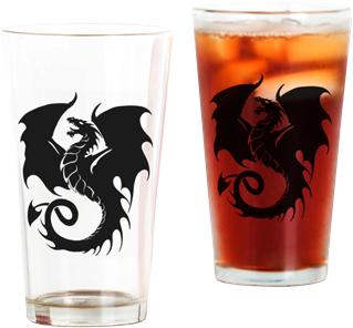 Dragon Drinking Glass - Pint Glass (350x350), Png Download