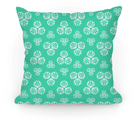 Aqua Green Seashells Pattern Pillow - Cushion (484x484), Png Download