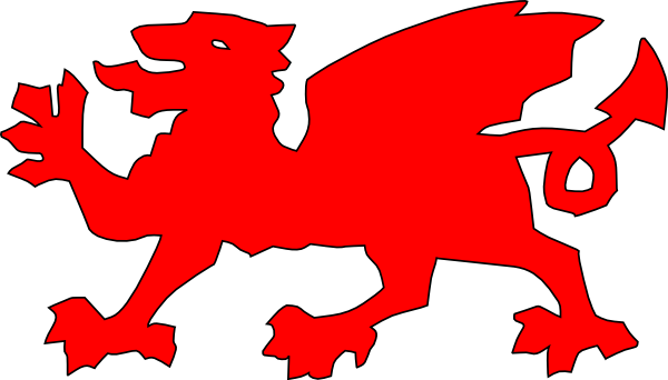Welsh Dragon Outline Pic 16 - Welsh Flag Easy To Draw (600x342), Png Download