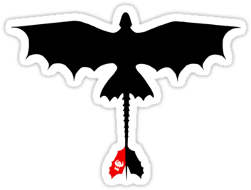 Toothless Dragon Silhouette - Toothless Silhouette (375x360), Png Download