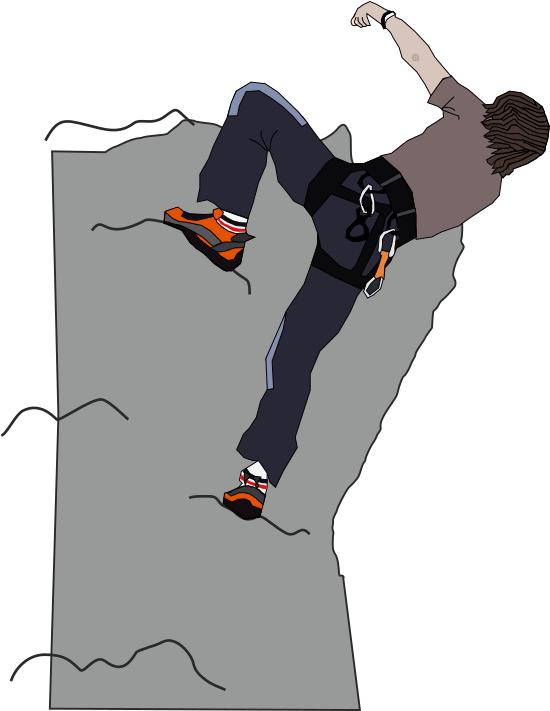 Rock Climbing Muscular Rock Climber Clipart Image - Clipart Rock Climbing Png (557x718), Png Download
