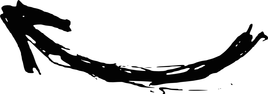 Red Arrow Drawing - Hand Drawn Curved Arrow Png (1024x359), Png Download