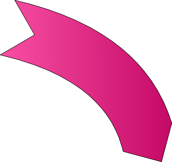 Pink Arrow Curved (600x563), Png Download