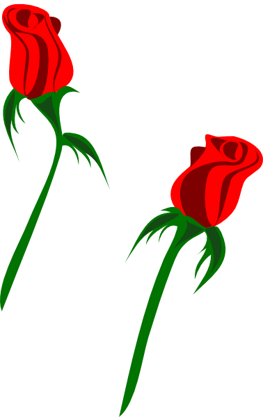 Single Red Rose Clip Art - Rose Bud Clip Art (378x600), Png Download