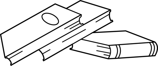 Library Clipart Book Stack - Stack Of Books Drawing Easy (550x230), Png Download