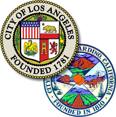 Department Of Justice - San-bernardino-seal Rectangle Sticker (491x494), Png Download