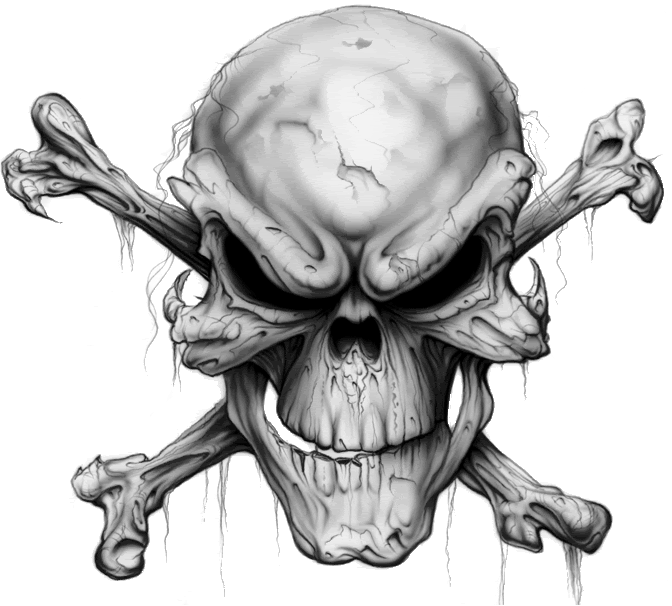 Free Icons Png - Evil Skull And Crossbones (665x600), Png Download