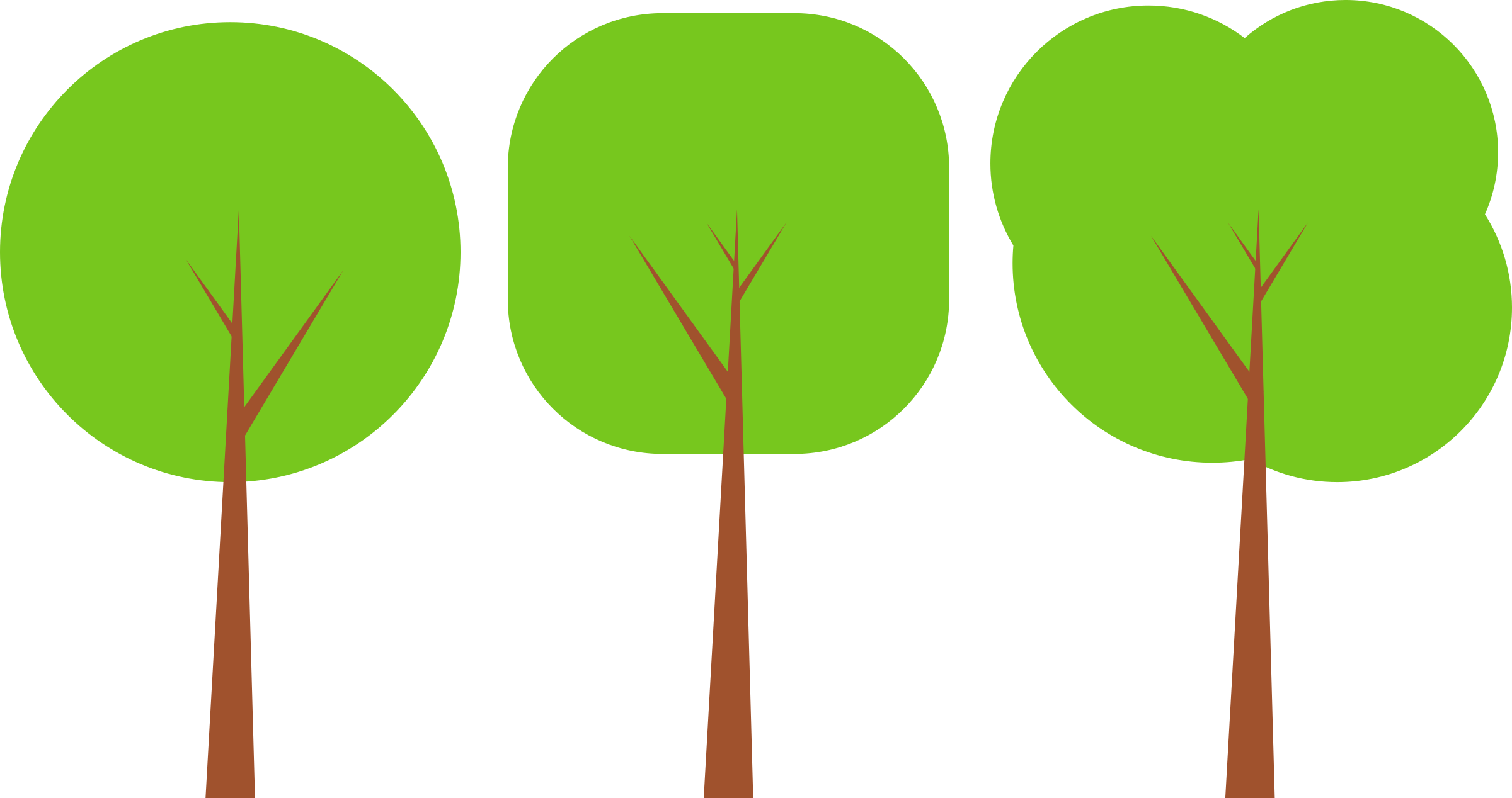 This Free Icons Png Design Of Flat Tree (2400x1268), Png Download