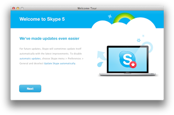6 For Mac Released With Automatic Updates, Lion Full-screen, - Skype Update Screen (600x400), Png Download