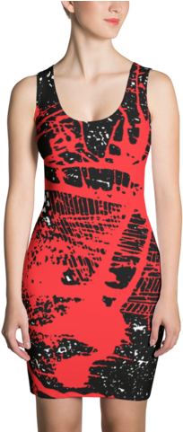 Beautiful Black & Red Paint Splash Patterned Dress - South Carolina Gamecocks Cut & Sew Dress - Women (480x480), Png Download