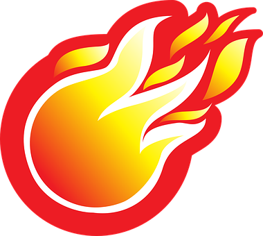 Ball Circle Fire Flame Gradient Orange Red (380x340), Png Download