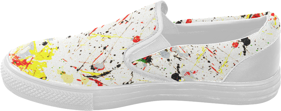 Yellow & Black Paint Splatter Women's Slip-on Canvas - Slip-on Shoe (1000x1000), Png Download