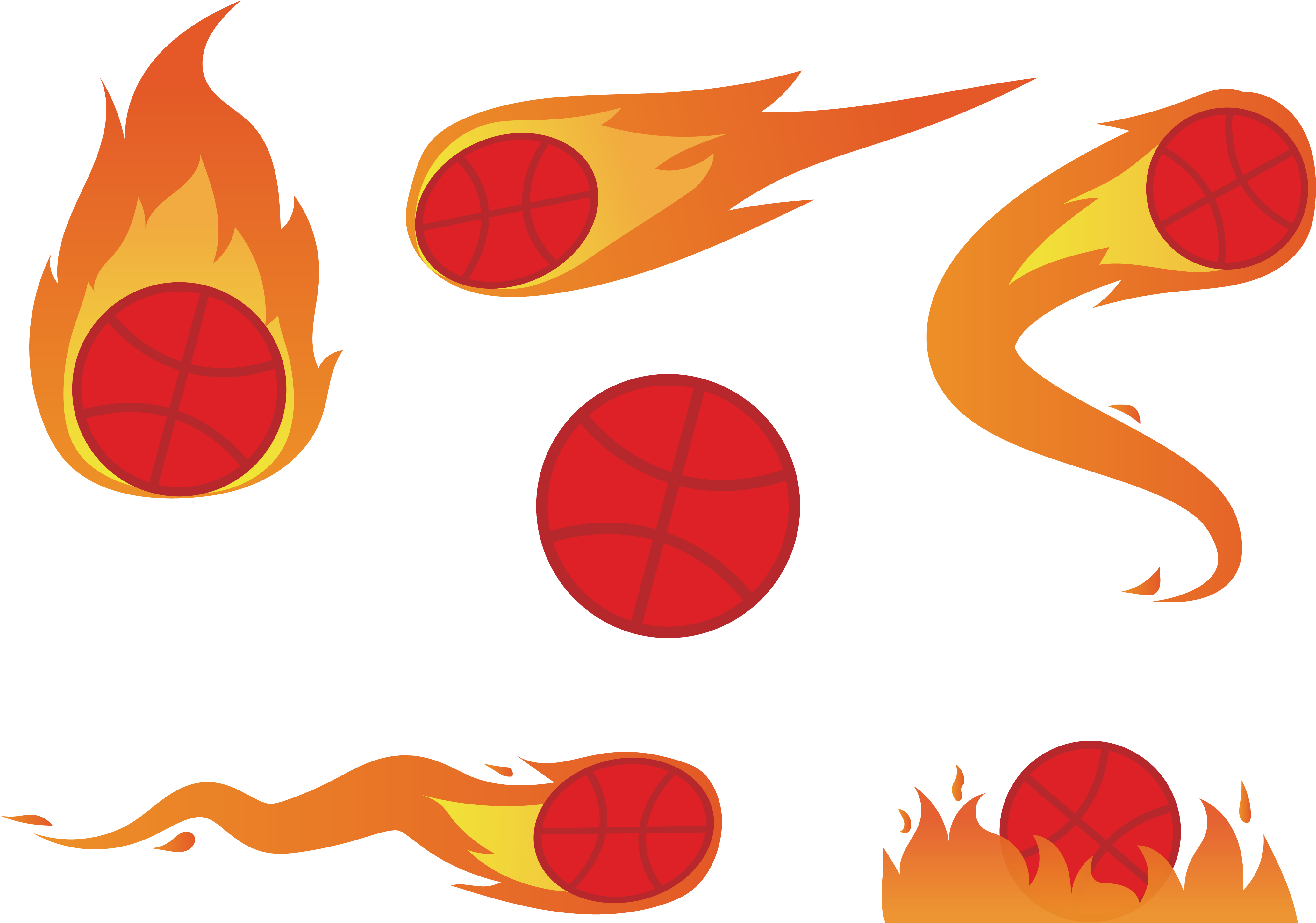 Basketball Euclidean Vector Fire - Bola De Basquete Com Chama Png (4651x3656), Png Download