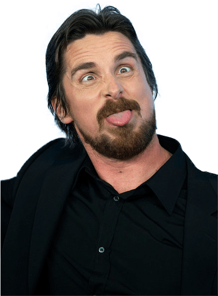 Christian Bale Funny Face - Christian Bale (440x660), Png Download