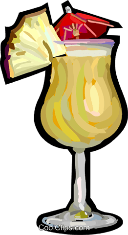 Mixed Tropical Drink Royalty Free Vector Clip Art Illustration - Cartoon Drinks Pina Colada (262x480), Png Download