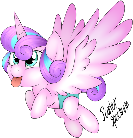 Flurry Heart Flying With A Funny Face - My Little Pony: Friendship Is Magic (606x600), Png Download