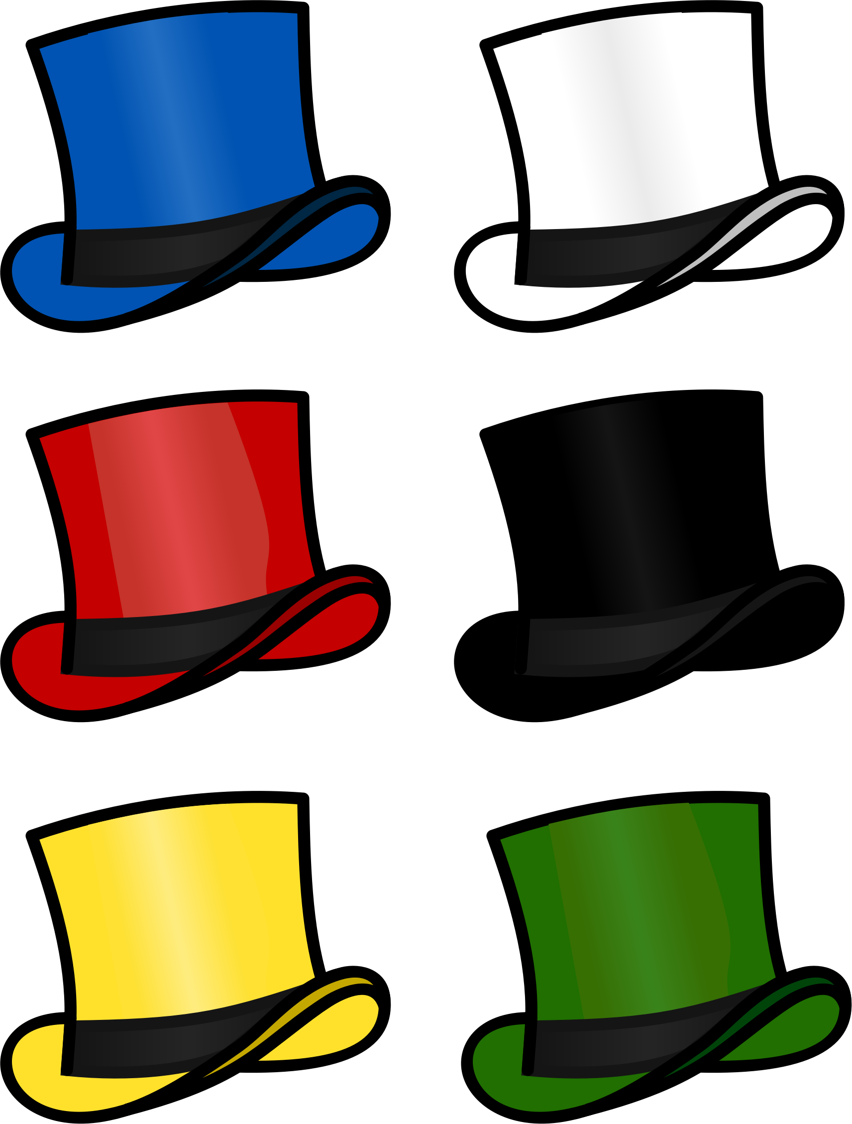 Clipart - 6 Thinking Hats Clipart (1712x2257), Png Download