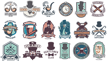 Set Of Vintage Gentleman Emblems, Labels - Design (360x360), Png Download