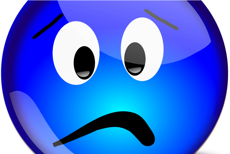 Blue Smiley Face For Free Download On Mbtskoudsalg - Sad Emoji Blue Png (800x491), Png Download