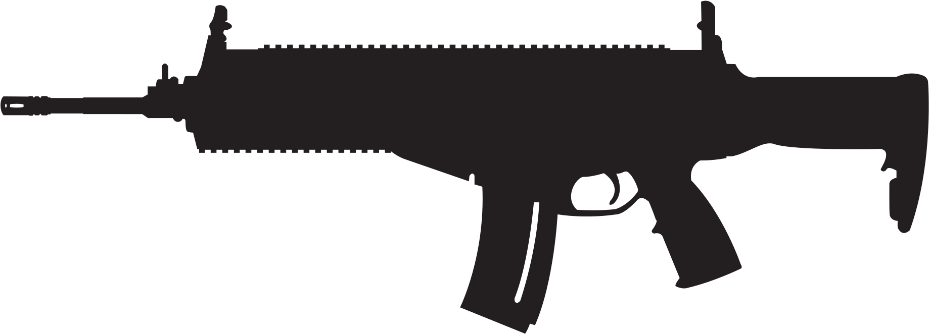 Rifle Silhouette Png Vector Library - Arx 160 16 Inch (2000x857), Png Download