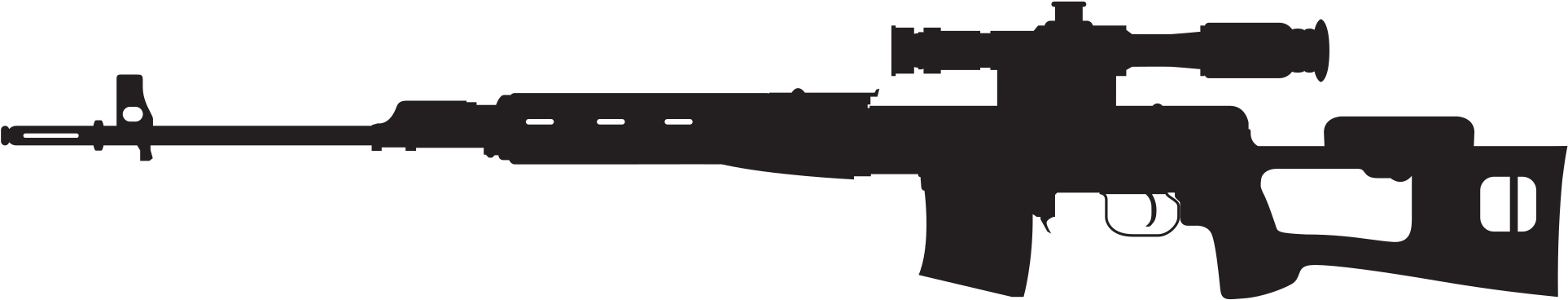 Sniper Rifle Silhouette Png Clip Transparent Library - Svd Dragunov (2000x857), Png Download