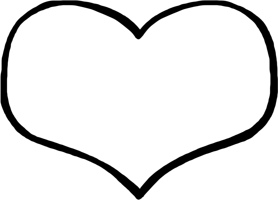 White Doodle Heart Png (1260x994), Png Download
