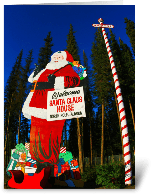 Santa Claus In North Pole, Alaska Greeting Card - Santa Claus House (700x792), Png Download
