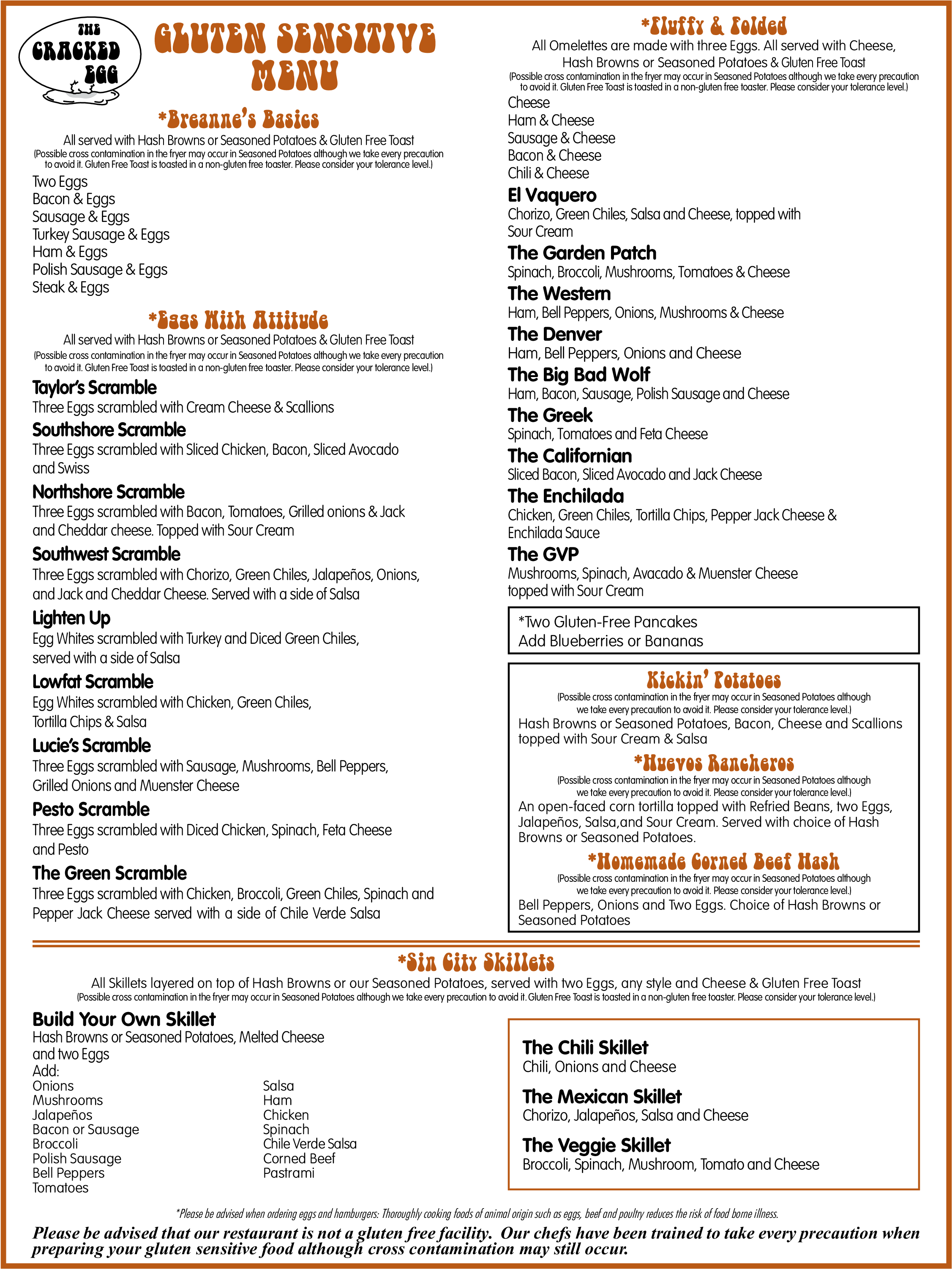 The Cracked Egg Menu - The Cracked Egg (2550x3300), Png Download
