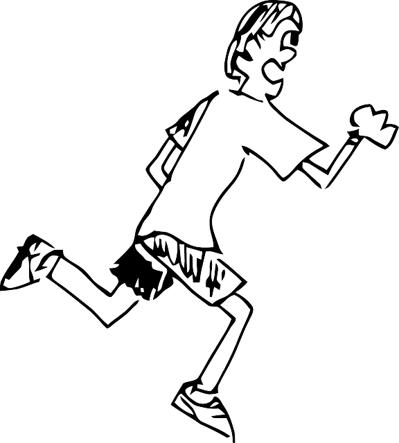 Jogger, Runner, Running, Jogging, Sports, Man, Person - Sketsa Gambar Orang Lari (576x640), Png Download