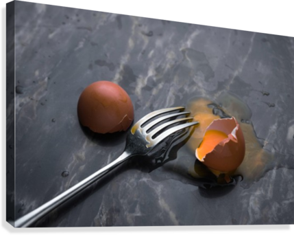 Fork And Cracked Egg Canvas Print - Studio Omg (429x342), Png Download