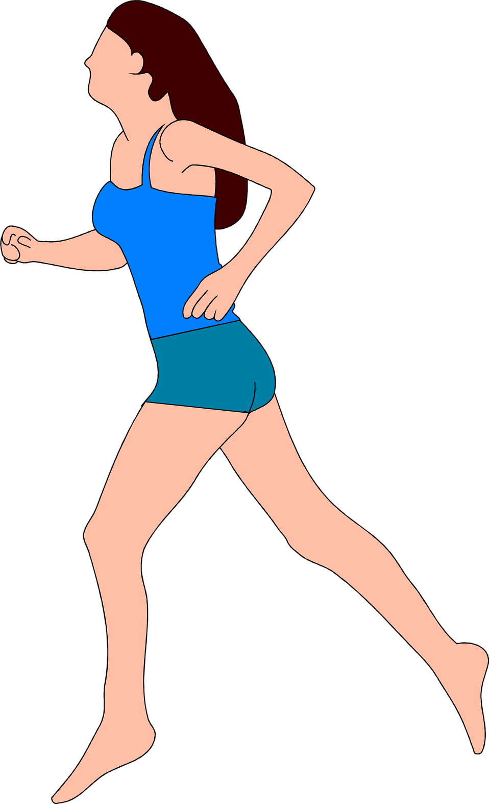 Running Girl Cliparts - Woman Running Away Clipart (958x1574), Png Download